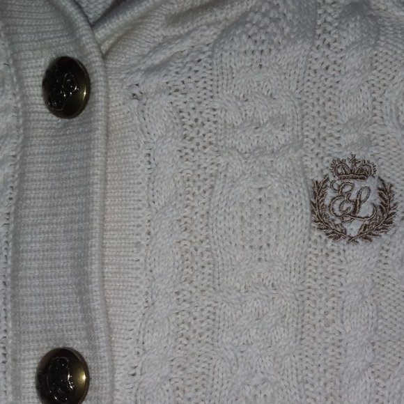 Beautiful long hooded cable knit cardigan sweater - Picture 5 of 8